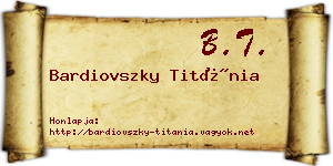 Bardiovszky Titánia névjegykártya
